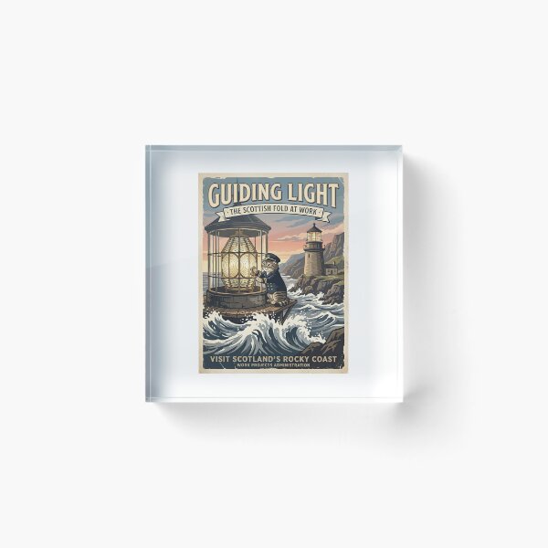 Item preview, Scottish Fold Cat Lighthouse Keeper designed and sold by PictoVibe.