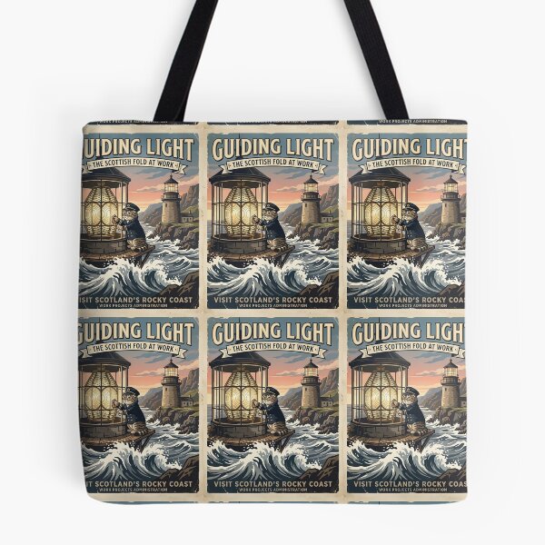Item preview, Guardián del faro con gato Scottish Fold designed and sold by PictoVibe.