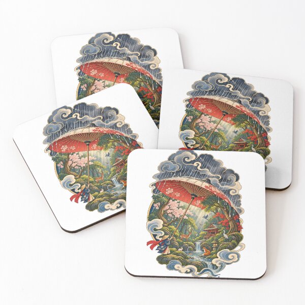 Item preview, The Giant Umbrella – Japanese Rainy Forest, Sakura & Ukiyo-e Art designed and sold by Substance_life.