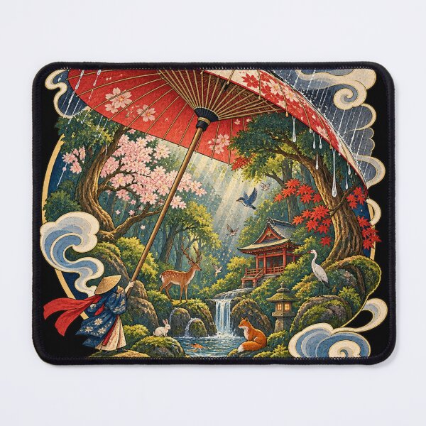 Item preview, The Giant Umbrella – Japanese Rainy Forest, Sakura & Ukiyo-e Art designed and sold by Substance_life.