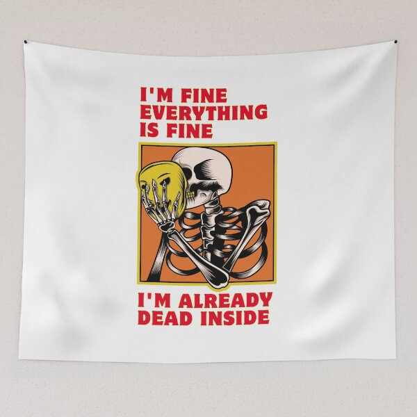 Item preview, Funny Skeleton Shirt Introvert Im Fine Everything Is Fine Dead Inside Halloween Gift designed and sold by E20STUDIO.