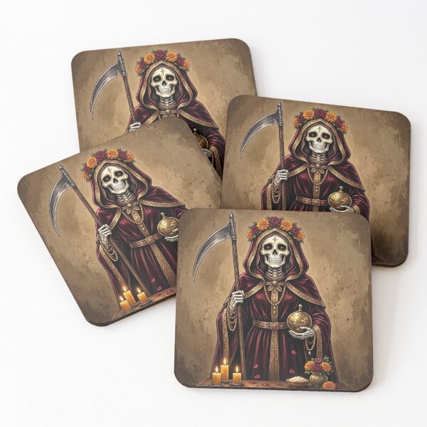 Item preview, Santa Muerte in Red – Mexican Day of the Dead Gothic Art designed and sold by SweetLilith.