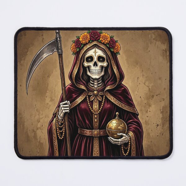 Item preview, Santa Muerte in Red – Mexican Day of the Dead Gothic Art designed and sold by SweetLilith.