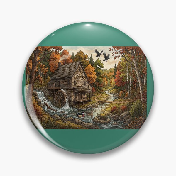 Item preview, Tranquil old mill designed and sold by GAWPAWshop.