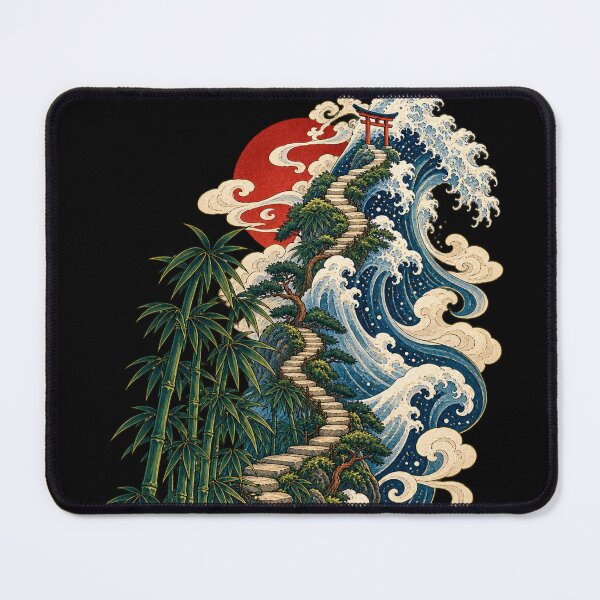 Item preview, The Road That Ended in a Wave – Japanese Ocean, Bamboo & Ukiyo-e Art designed and sold by Substance_life.