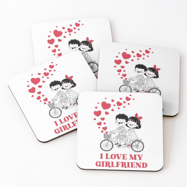Item preview, I Love My Girlfriend - Romantic Couple Bicycle Hearts designed and sold by FemmePod.