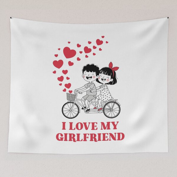 Item preview, I Love My Girlfriend - Romantic Couple Bicycle Hearts designed and sold by FemmePod.