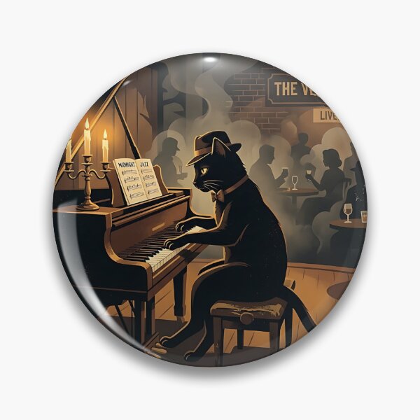 Item preview, Bombay Cat Jazz Pianist Speakeasy designed and sold by PictoVibe.