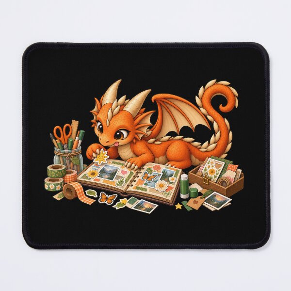 Item preview, Cute Orange Dragon Scrapbooking Fantasy Art | Crafty Dragon Illustration designed and sold by Hatchling Hollow.