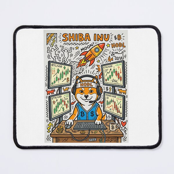 Item preview, Shiba Inu Crypto Day Trader HODL designed and sold by PictoVibe.