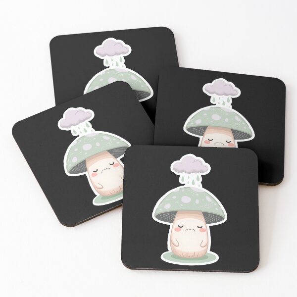 Item preview, Sad Mushroom Rain Cloud Cottagecore Sticker Design designed and sold by CalmDownZone ⭐️⭐️⭐️⭐️⭐️.