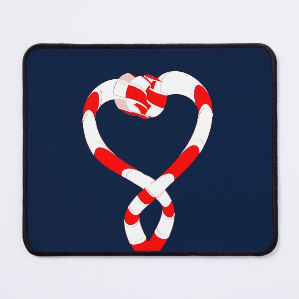 Item preview, Red and White Striped Ribbon Heart Infinity Knot designed and sold by MAMA.art.Rio <Marsailhe_Milward>.