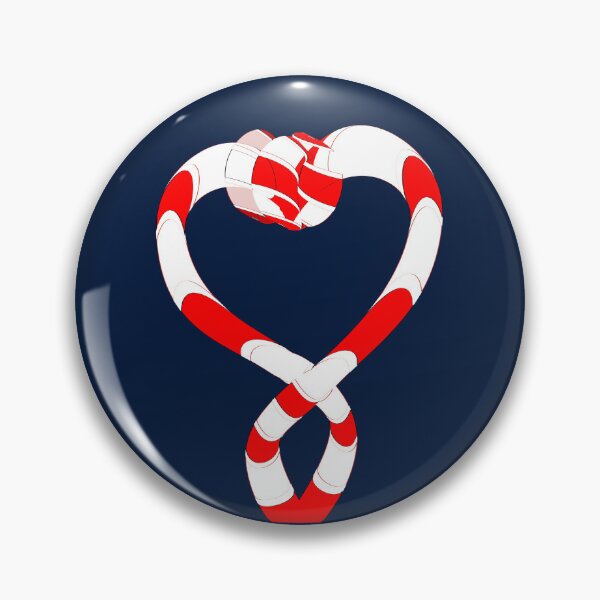 Item preview, Red and White Striped Ribbon Heart Infinity Knot designed and sold by MAMA.art.Rio <Marsailhe_Milward>.