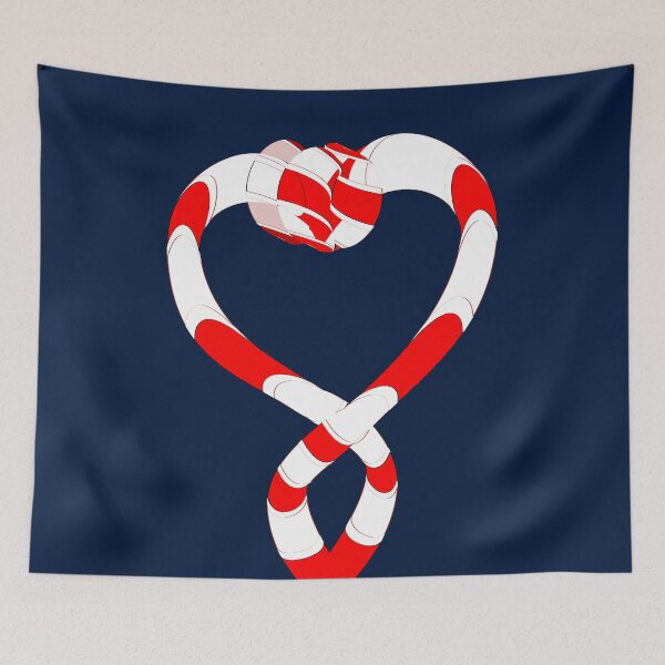 Item preview, Red and White Striped Ribbon Heart Infinity Knot designed and sold by MAMA.art.Rio <Marsailhe_Milward>.