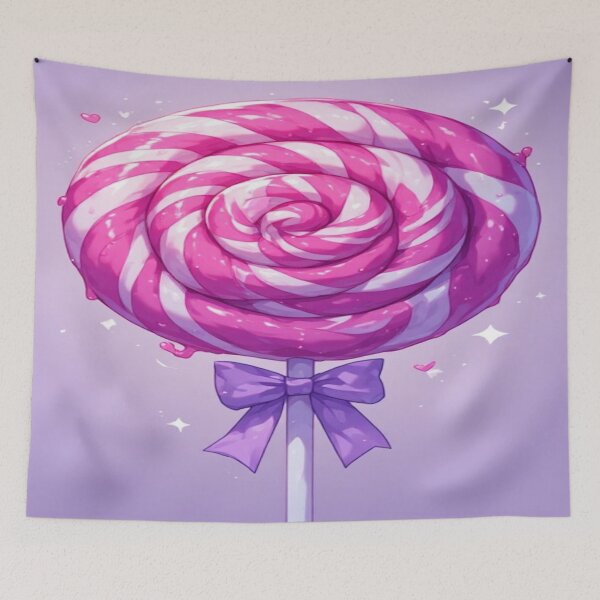 Item preview, Giant Pink & Lavender Swirl Lollipop – Cute Kawaii Candy designed and sold by Moonlight Studio.