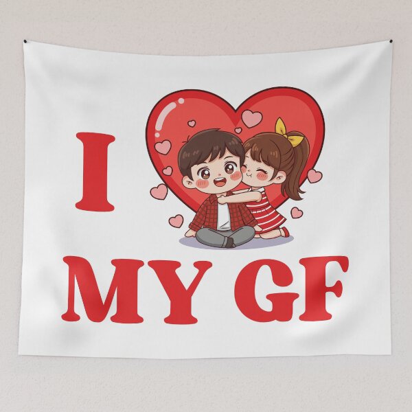 Item preview, I Love My Girlfriend - Cute Kawaii Couple  designed and sold by FemmePod.