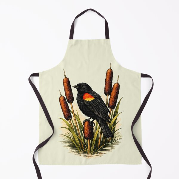 Item preview, Red-winged blackbird on cattails designed and sold by Daily Quirk.