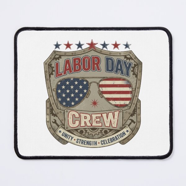 Item preview, Vintage American Labor Day Shirt - Patriotic Sunglasses Badge Tee designed and sold by relso.