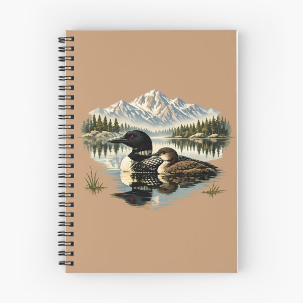 Item preview, Common loon in a mountain lake that reflects the landscape. designed and sold by Daily Quirk.