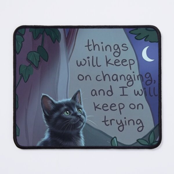 Item preview, Things Will Keep On Changing - Cute Black Cat at Night designed and sold by LigthNigthStore.