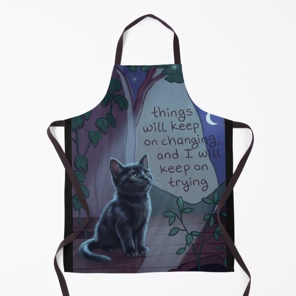 Item preview, Things Will Keep On Changing - Cute Black Cat at Night designed and sold by LigthNigthStore.