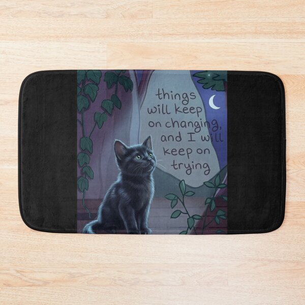 Item preview, Things Will Keep On Changing - Cute Black Cat at Night designed and sold by LigthNigthStore.