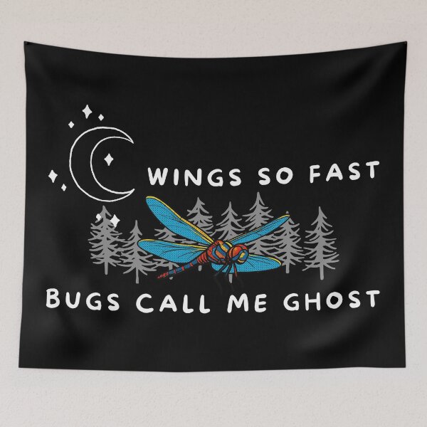 Item preview, Wings So Fast Bugs Call Me Ghost Night Dragonfly  designed and sold by Feral Vibes.