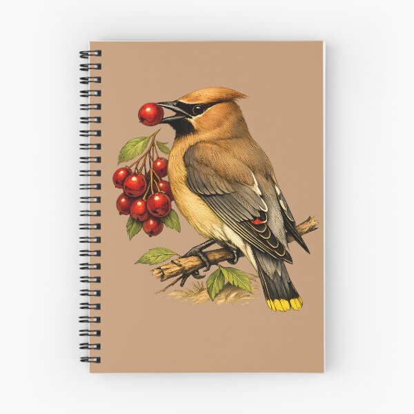 Item preview, American waxwing with berries designed and sold by Daily Quirk.