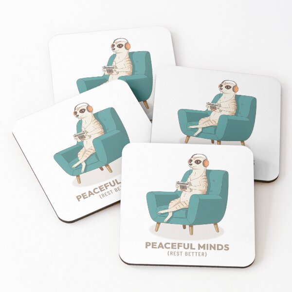 Item preview, Meerkat Listening to Music Vintage Aesthetic designed and sold by COZY VINTAGE animal.