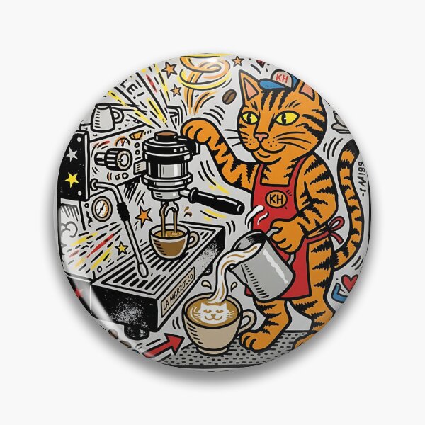 Item preview, Tabby Cat Master Barista Latte Art designed and sold by PictoVibe.