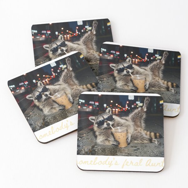 Item preview, Somebody's Feral Aunt Raccoon Coffee Sarcastic Animal Humor  designed and sold by MaikSankts.