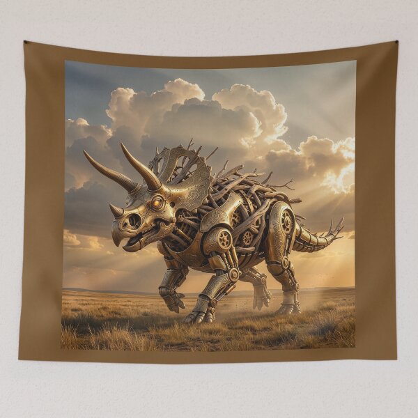 Item preview, Triceratops Steampunk de madera flotante designed and sold by Tridentulus.