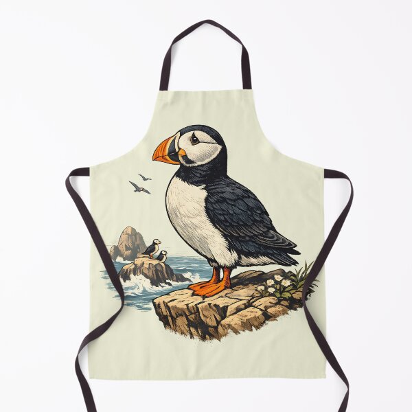 Item preview, Atlantic puffin on a cliff by the sea designed and sold by Daily Quirk.