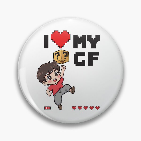 Item preview, I Love My Girlfriend - Pixel Heart Gamer Boy designed and sold by FemmePod.