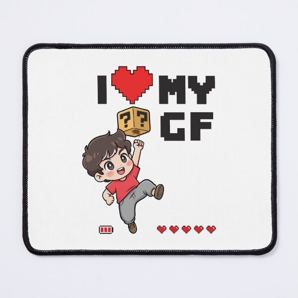 Item preview, I Love My Girlfriend - Pixel Heart Gamer Boy designed and sold by FemmePod.