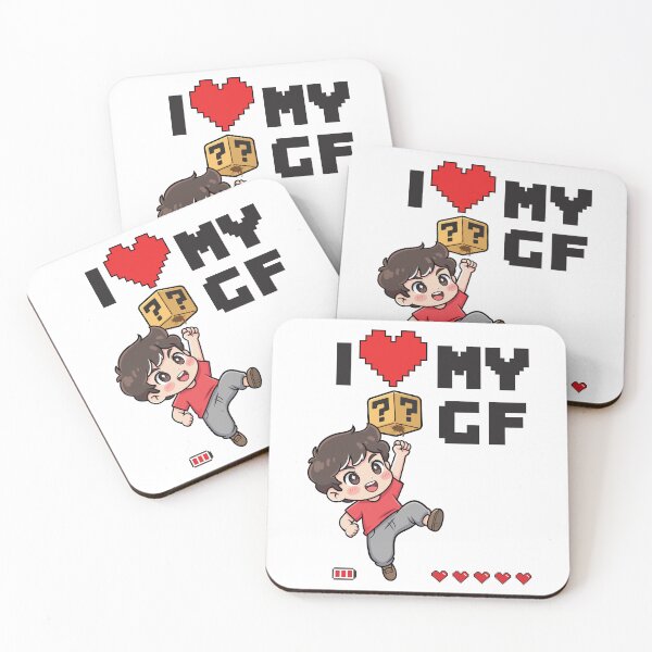Item preview, I Love My Girlfriend - Pixel Heart Gamer Boy designed and sold by FemmePod.