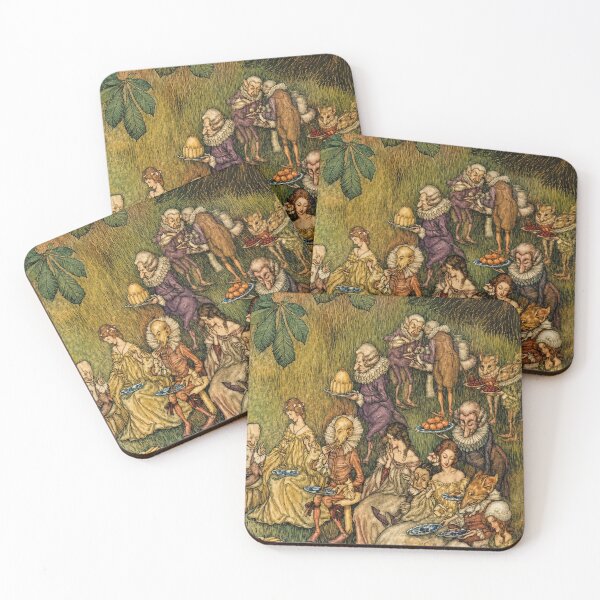 Item preview, Fairy Tale Wall Art, The Fairies Sit Round on Mushrooms by Arthur Rackham, Vintage Fantasy Illustration designed and sold by RickE.
