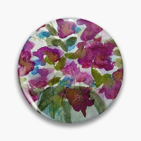 Item preview, Watercolour Vase with Purple, Gold and Blue Flowers designed and sold by LakeArtWorks.