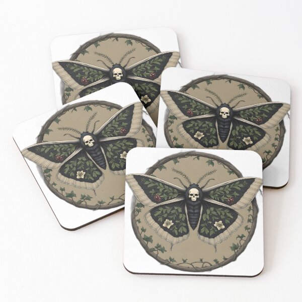 Item preview, Moody Botanical Moth Dark Floral Cottagecore Nature Print designed and sold by Chuanski2405.