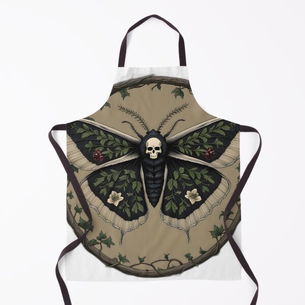 Item preview, Moody Botanical Moth Dark Floral Cottagecore Nature Print designed and sold by Chuanski2405.