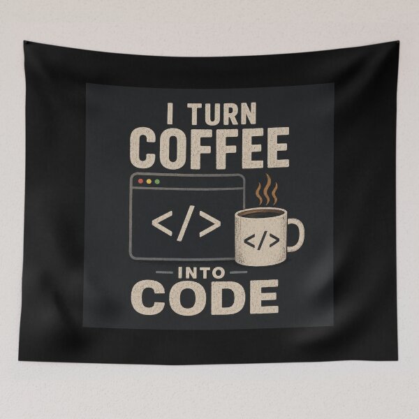 Item preview, I Turn Coffee Into Code - Funny Programmer & Developer Vintage Graphic designed and sold by MotionBanana Art.