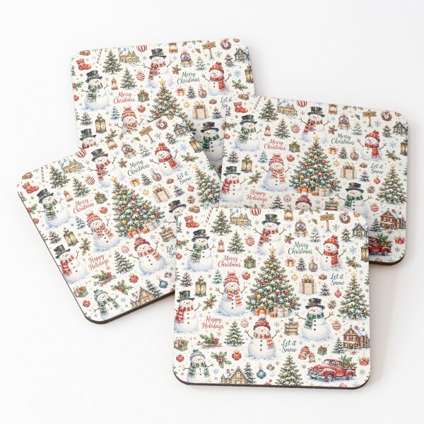 Item preview, Merry Christmas Snowman Pattern designed and sold by TinyWeird.