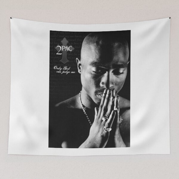 Item preview, Tupac Only God Can Judge Me Black & White Hip Hop Portrait designed and sold by seLaleeeNamha.