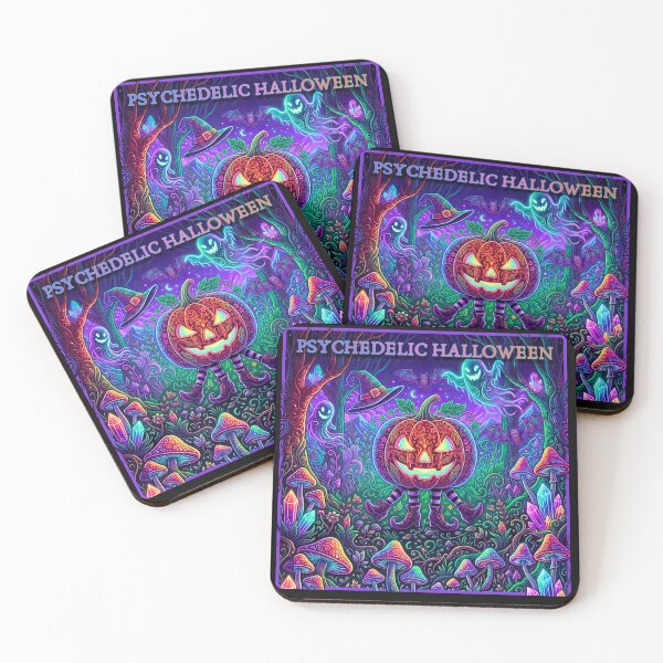 Item preview, Neon Psychedelic Halloween Jack O' Lantern designed and sold by ScenicRoute66.
