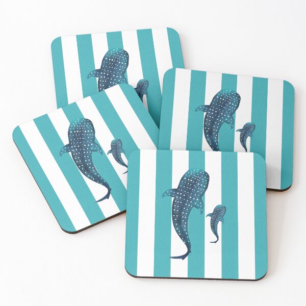Item preview, Whale sharks and turquoise stripes designed and sold by Ana Gorozpe.