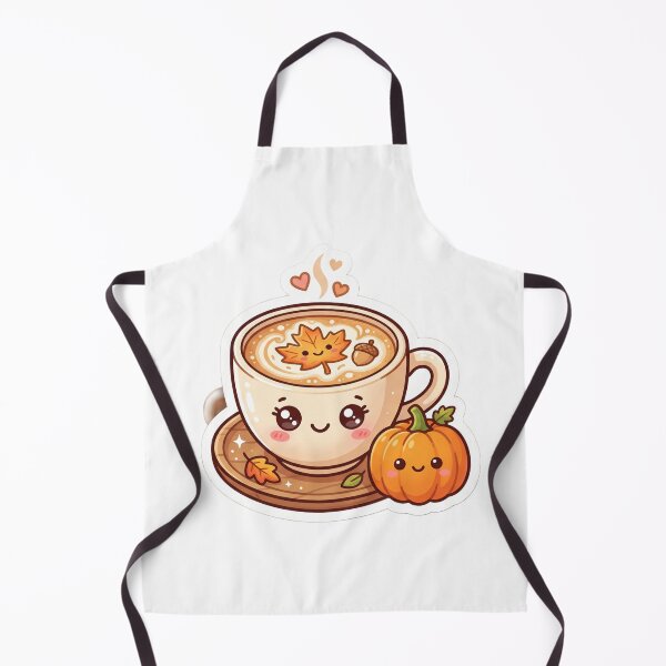 Item preview, Kawaii Autumn Coffee with Pumpkin and Maple Leaf designed and sold by larbimalki.