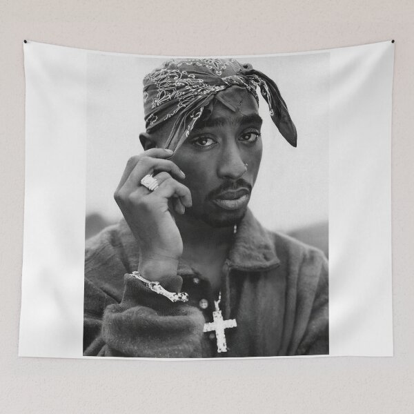 Item preview, Tupac Shakur Black & White Portrait designed and sold by seLaleeeNamha.