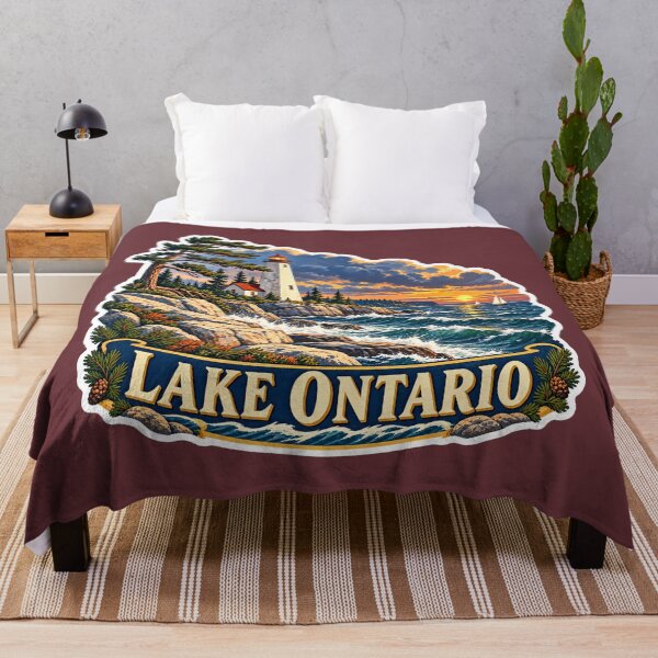 Item preview, Lake Ontario Vintage Canadian Waterfront Great Lakes Prints designed and sold by PinUpPizzazz.