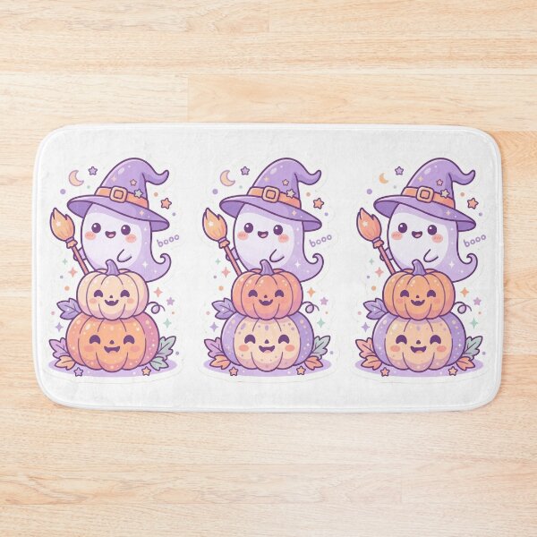Item preview, Kawaii Ghost Trio and Halloween Pumpkins - Booo designed and sold by larbimalki.