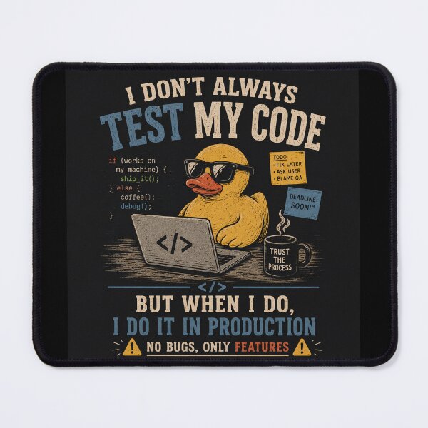 Item preview, I Test Code In Production Programmer Duck designed and sold by MotionBanana Art.